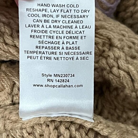 New Callahan Knitwear Cropped Cameron  Tan & Purple Turtleneck Sweater- Medium - Picture 15 of 16